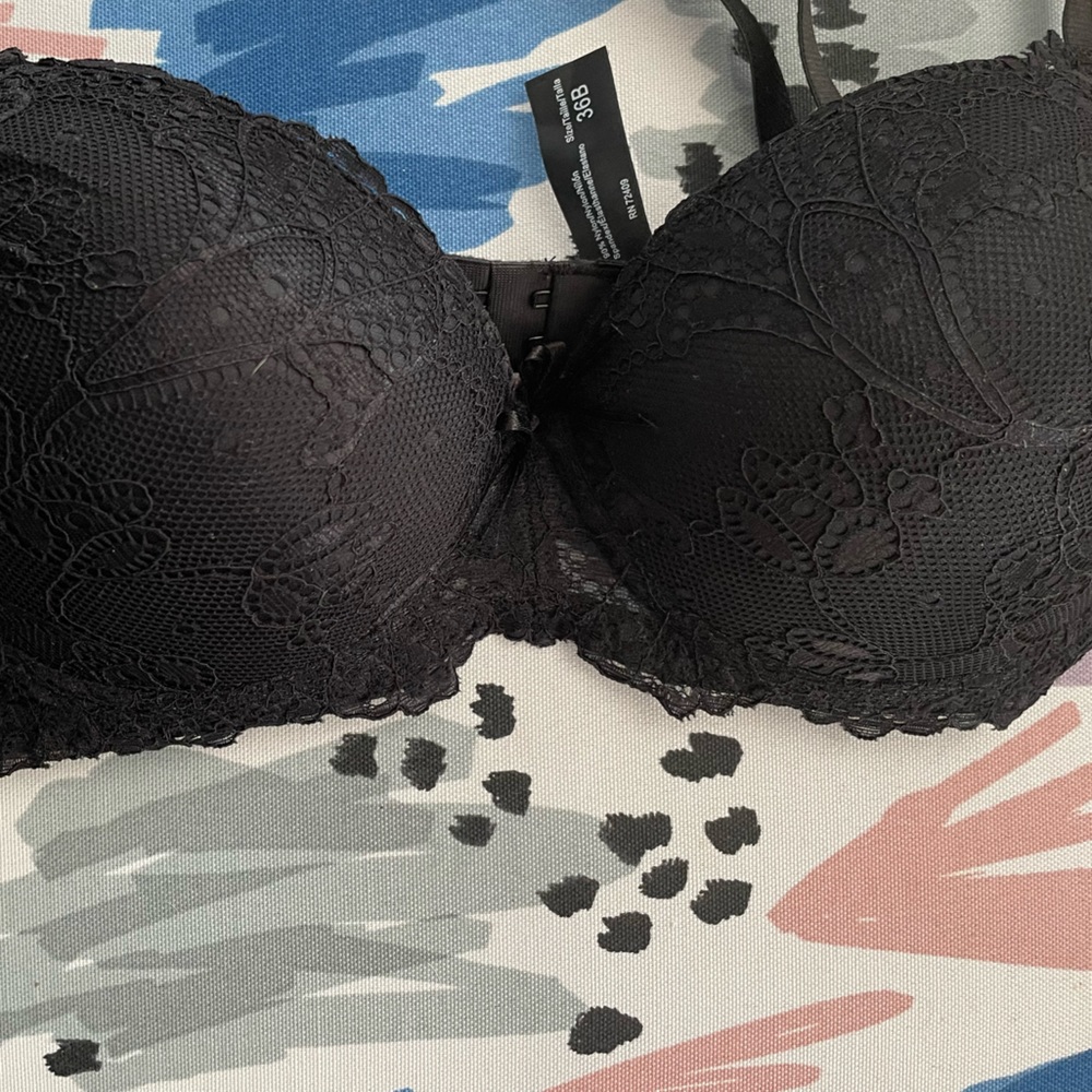 Womens black lace bra